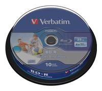 Verbatim 43804 - Discos Blu Ray BD-R de 25 GB, Imprimibles, Inyeccion de tinta, Vel. Max. 6x