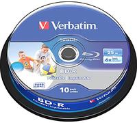 VERBATIM 43804 - BD-R, 25GB, imprimible, husillo de 10
