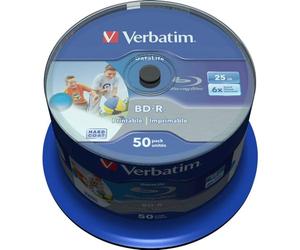 Verbatim 43812 - Disco de Blu-Ray de 25 GB BD-R (BD-R, 25 GB, 405 nm, Fuseau, 50 unidades)