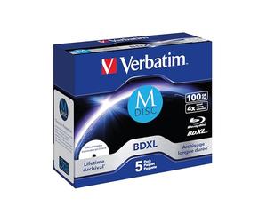 Verbatim 43834 M DISC BDXL - Disco blu-ray 100GB, [Pack de 5 unidades]