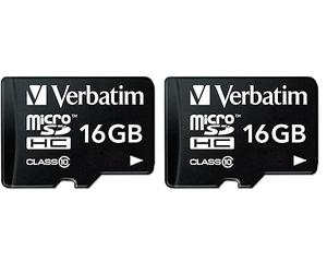 Verbatim 44082 - Tarjeta de Memoria Micro SDHC de 16 GB con Adaptado (Clase 10) (Paquete de 2)