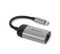 Verbatim Tarjeta de Red Externa 49146 - Adaptador USB C a Gigabit Ethernet RJ45 Gris