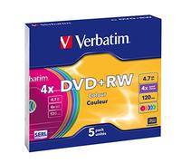 Verbatim Dvd+rw 4.7gb Color 4x Velocidad 5 Unidades One Size