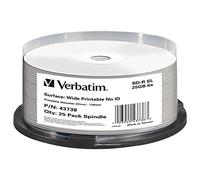 Verbatim 25 Bd-r Blu-ray 25gb 6x Ancho Imprimible No-id One Size White