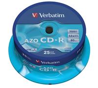Verbatim AZO CD-R 52X 700MB Crystal 25 Pack, 43352 (25 Pack)