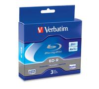 VERBATIM BD-R 25GB 4X 3pk Jewel Case 25GB - Disco HD Virgos (Coffret à Bijoux 25GB, BD-R)