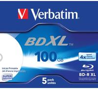 VERBATIM BD-R XL 100 GB 4 x, 5-Pack - Discos BLU-Ray vírgenes (5-Pack, joyero)