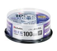 Verbatim BD-R XL 100GB 4X BDXL Blu-ray Disc 20 Pack Husillo Imprimible Japón