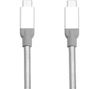 Verbatim cable de carga USB-C a USB-A plateado - cable de carga robusto para Android - acero inoxidable flexible - cargador 30cm para Smartphone - cargador USB - cable de carga para móvil