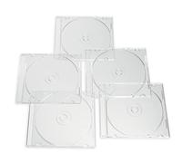 Verbatim Cajas para CD, DVD, Blu-Ray, transparentes, delgadas, 5,2 mm, 25 unidades
