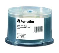 Verbatim CD-R 700 MB 52X UltraLife Gold Archival Grade - Superficie de Marca y Capa Dura - 50 Unidades de husillo