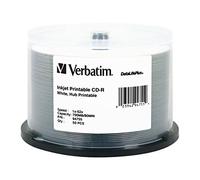 Verbatim CD-R 80MIN 700MB 52X DataLifePlus White Inkjet, Hub Printable 50pk Spindle