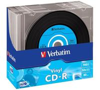 VERBATIM 43426 - CD-R AZO, vinilo de datos, 700 MB, 52x, estuche SLIM DE 10 paqu