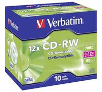 Verbatim CD-RW 700MB, Pack de 10 Unidades, Plata (43148)