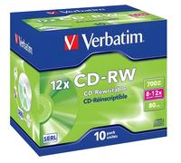 CD-RW VERBATIM SERL CAPACIDAD 700MB VELOCIDAD 12X 80 MIN PACK DE 10 UNIDADES