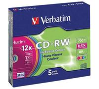 Verbatim CD-RW Colour 12x 700 MB 5 pieza(s)