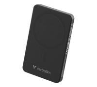 Power Bank Verbatim 5000 mAh Slim Carga Rápida MagSafe 20W USB-C Inalámbrico Negro