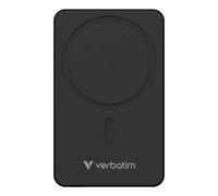 Power Bank Verbatim 5000 mAh Slim Carga Rápida MagSafe 20W USB-C Inalámbrico Negro