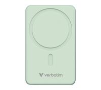 Verbatim Charge 'n' Go Essentials MagSafe - Cargador magnético para iPhone 16/15/14/13/12 Pro/Pro MAX (5000 mAh, PD 20 W, Incluye Cable USB-C a USB-C), Color Verde