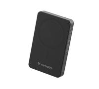Verbatim Charge 'n' Go Essentials MagSafe - Cargador magnético para iPhone 16/15/15/14/13/12 Pro/Pro MAX (10.000 mAh, 15 W, Incluye Cable USB-C a USB-C), Color Negro