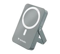 Verbatim Charge 'n' Go MagSafe Power Bank 10.000 mAh Gris 15W Magnético - PD 22W Función de Carga rápida LED y Soporte Plegable para iPhone 16/15/14/13/12 Pro/Pro MAX - Incluye Cable USB-C
