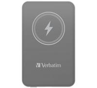 Verbatim Charge'n'Go MagSafe Power Bank 5000mAh 15W PD20W USB-C Gris | Cargador inalámbrico pequeño y magnético para iPhone 17/16/15/14/13 Pro, Samsung Galaxy S25/S25 Plus, iPad