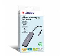 Verbatim cmh-08 usb tipo c 5000 mbit/s plata