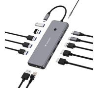 Verbatim CMH-13 Estación Docking USB-C 10000 Mbit/s Plateado