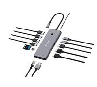 Verbatim CMH-14 Estación Docking USB-C 5000 Mbit/s Tipo-C Plata 4K