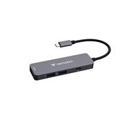 Verbatim Concentrador multipuerto USB-C Essentials, 4 Puertos: (1) USB-A 2.0, (1) USB-A 3.0/3.2 Gen 1, (1) USB-C 3.0/3.2 Gen 1 con HDMI 4K y Entrega de energía de hasta 100 W