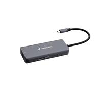 Verbatim Concentrador multipuerto USB-C Essentials: 6 puertos: (3) USB-A 3.0/3.2 Gen 1, (1) USB-C 3.0/3.2 Gen 1, RJ45 Ethernet, HDMI 4K y entrega de energía de hasta 100 W