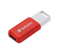 Verbatim DataBar - Memoria USB compacta con Memoria de 16 GB y Memoria portátil USB 2.0, Color Rojo, Ideal para Ordenador portátil, PC y portátil