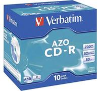 Verbatim datalife azo crystal - cd-r 52x - 0,7 gb 80min - 10er jewel c