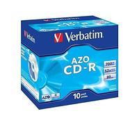 CD-R Verbatim AZO Crystal 700MB 52x 120mm Jewel Case 10 unidades