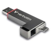 Verbatim Dual QuickStick USB-Stick Gris Zink 81,5 mm 10,8 mm 18 mm 32 g