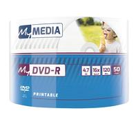 MyMedia DVD-R 16 x 4,7 GB I Pack de 50 Unidades I DVD en Blanco imprimible I 16 Veces la Velocidad de grabación y Larga Vida útil I DVD-R imprimible I DVD vacío I DVD vacío I DVD en Blanco I
