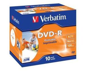 Verbatim DVD-R 16x Ancho imprimible 10x