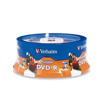 Verbatim DVD-R 4.7GB 16X Blanco inyección de Tinta imprimible con Marca Hub, 25-Disc