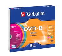 Verbatim dvd-r 4.7gb 16x slim 5 advanced azo non-printable
