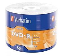 VERBATIM 43791 - DVD-R 4,7 GB DataLife, mate, paquete de 50 envolturas de husillo