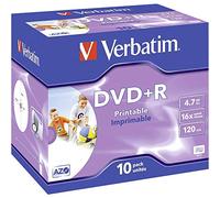 Verbatim DVD+R Imprimible 4.7GB,Velocidad 16x, 120 min, 10 unidades