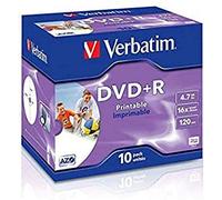 Verbatim DVD+R imprimible 4,7 GB 16x 120 min – Pack 10 unidades