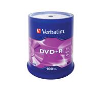 Verbatim DVD+R x 100 - 4.7 Go - DVD+R - Capacidad 4.7 Go - Velocidad de escritura 16x - Spindle de 100 piezas