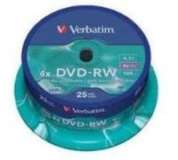 Verbatim® dvd-rw - husillo regrabable (4,7 gb, 120 min, 4 x (25 unida