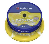 Verbatim DVD+RW Matt Silver 4.7GB DVD+RW 25pc(s) - Blank DVDs (4.7GB, DVD+RW, 25pc(s), 120min, Polycarbonate, 120mm)