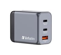 VERBATIM GNC-65 Cargador de red GaN 3 puertos 65W USB A/C