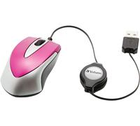 Verbatim GO Mini - Ratón óptico, Color Rosa