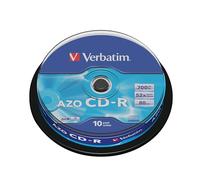 VERBATIM Huso - Pack de 10 CDR80 (700 MB, 52x, protección Adicional) Color Plata
