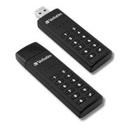 VERBATIM Keypad Secure dispositivo USB c/teclado de seguridad I USB Type-C I 128GB I Memoria protección con contraseña y cifrado I Con cable USB-C I USB-3I Laptop Notebook and Co.Inegro