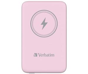 Verbatim Magnetic Power Bank 5000mAh Wireless Charger 15W 20W PD per USB-C, Powerbank Pequeño y Magnético para iPhone 15, 14, 13, 12, Pro, MAX, Samsung, iPad, Rosa